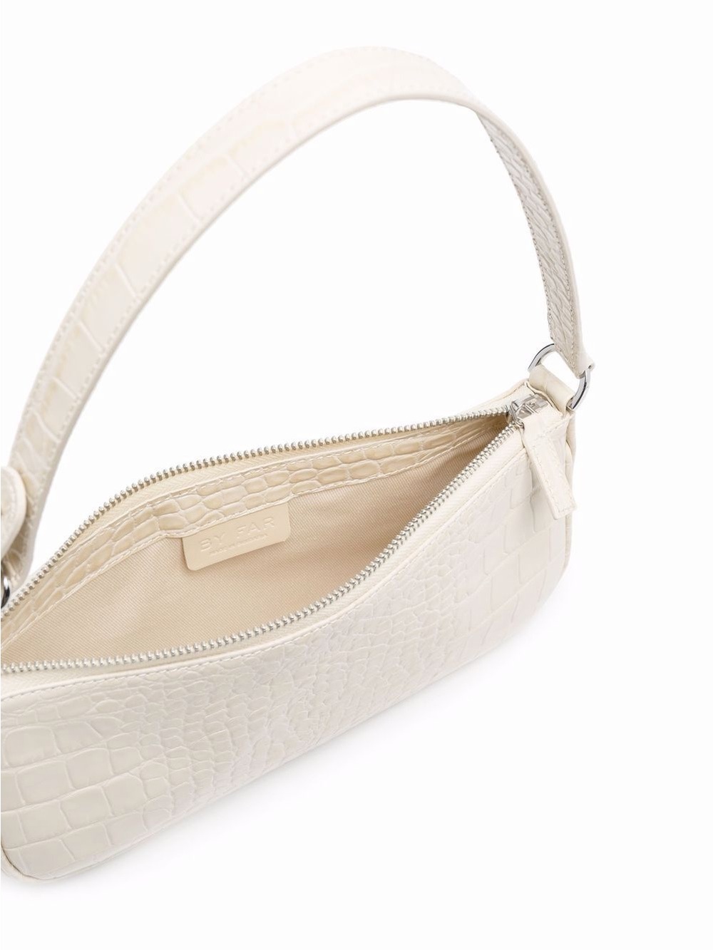 BY FAR Rachel crocodille-effect Shoulder Bag | Neutral